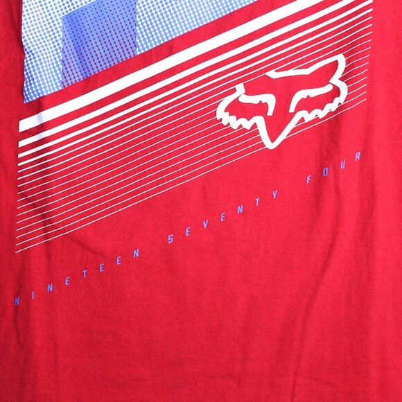 Fox Racing Red T-shirt Size Medium 100% Cotton - Picture 3 of 4